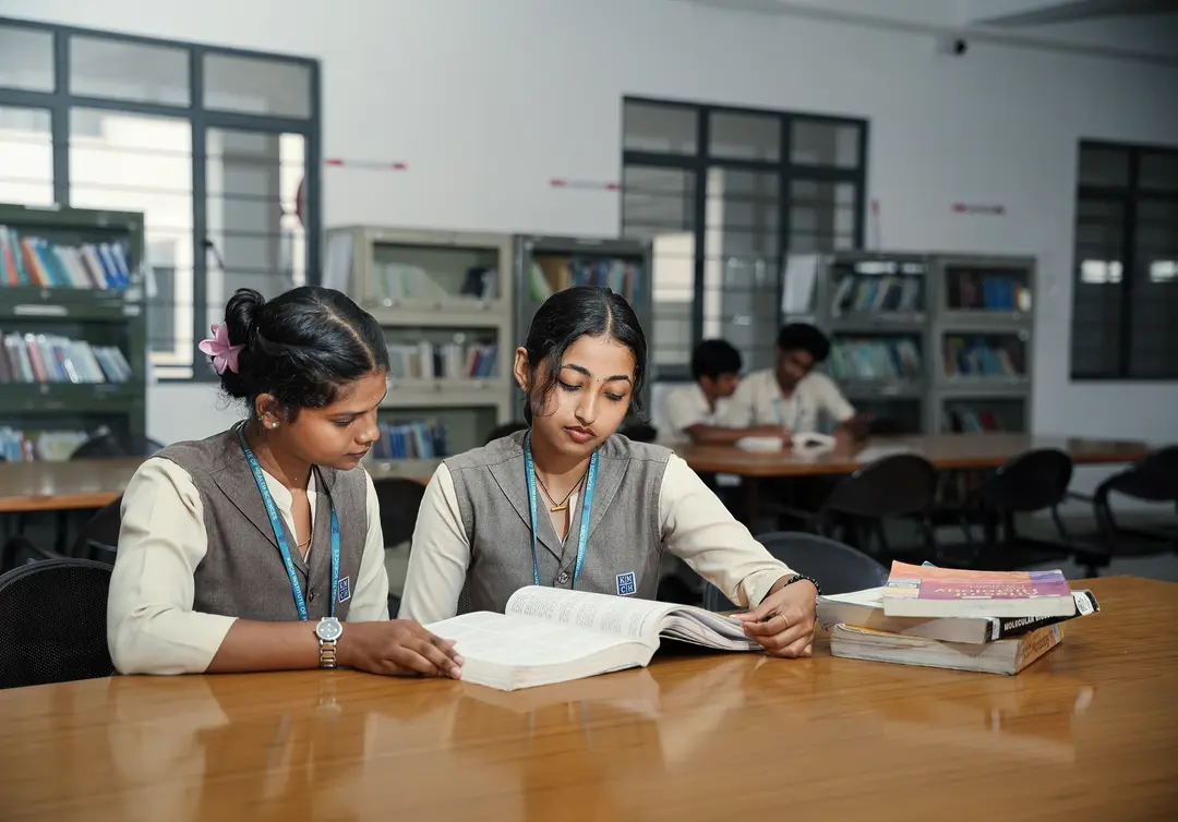 Students in library