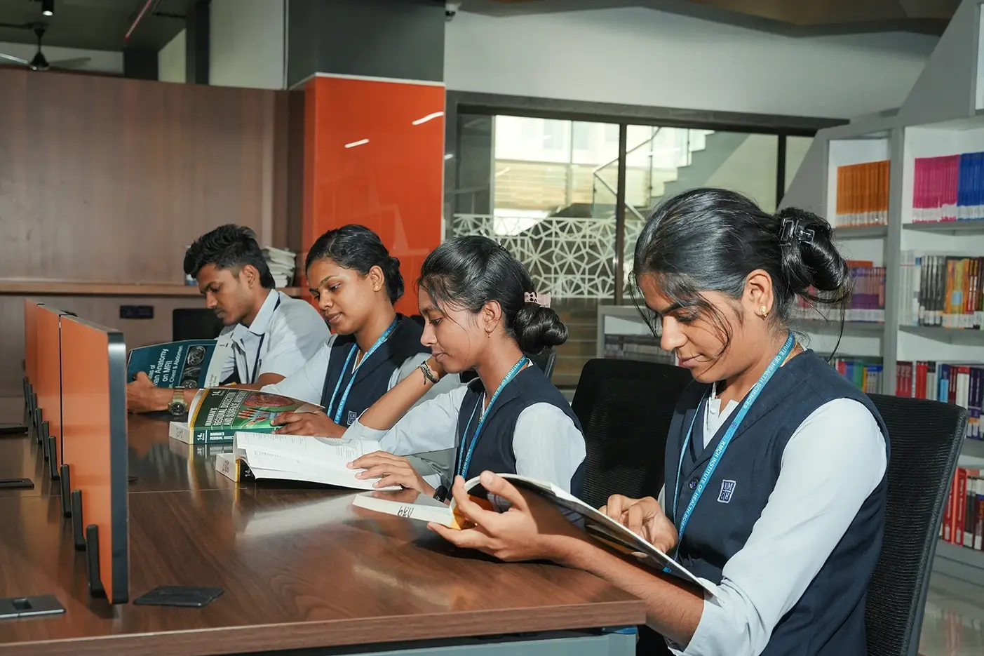 Students collaborating on a project